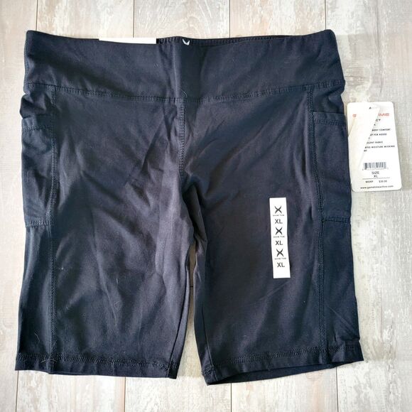 Game Time XL Black Comprrssion Shorts Women's Moist Wicking Pockets NWT RV $30 - Picture 1 of 5